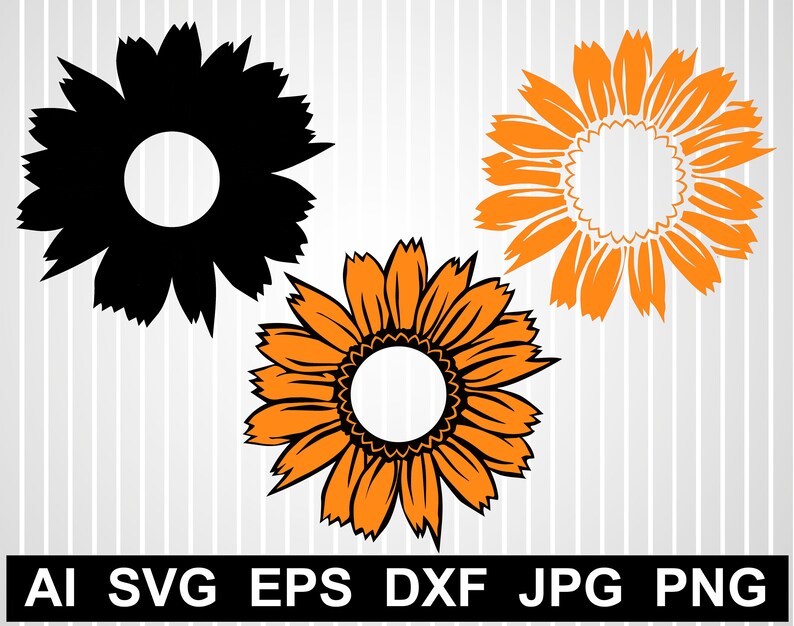 Free Free 70 Silhouette Sunflower Monogram Frame Svg Sunflower Svg SVG PNG EPS DXF File