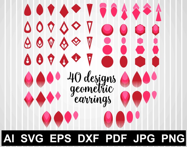 Earrings svg cuts files for cricut Stacked Earring template image 0