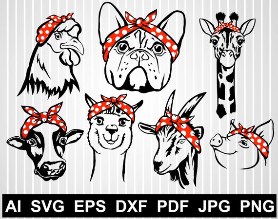 Download Pig Svg Cuts File For Cricut Llama Face Svg Hen Silhouette Etsy