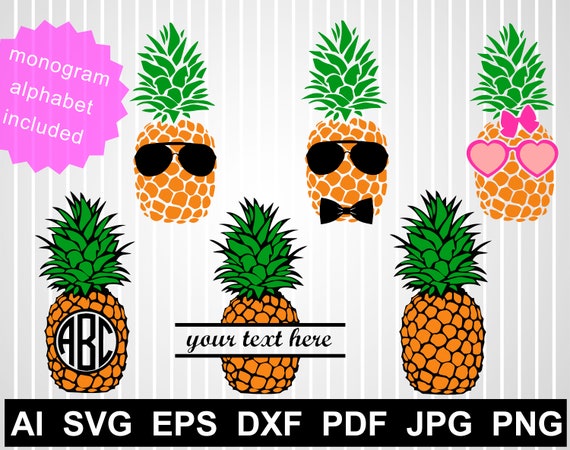 Download Pineapple Svg Free Pineapple Split Monogram Svg Logo Pineapple Etsy