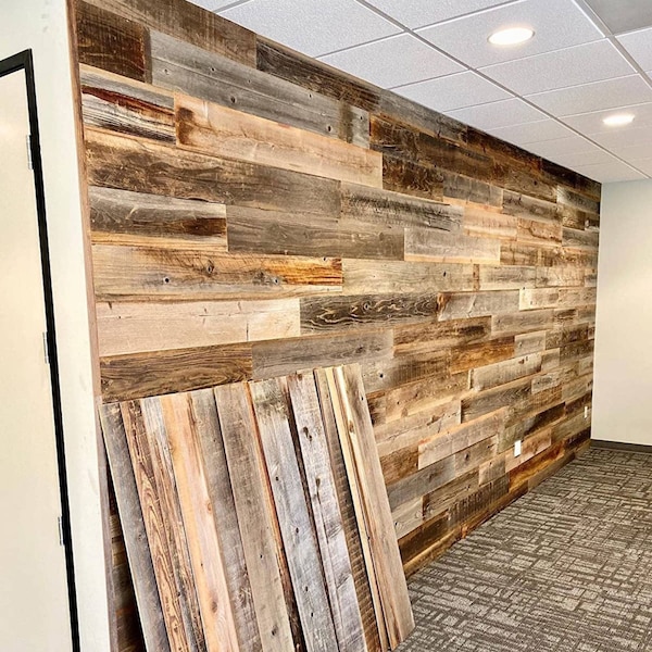Extra Wide  Reclaimed Barn Wood Nail Up Application  Wall Paneling Board Planks (26 Sq. feet)