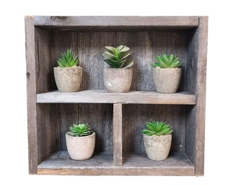 Reclaimed Wood Shelf Square - Rustic Weathered Wood - Made in The USA
