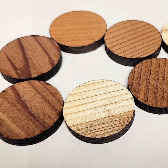 Rustic Reclaimed Wood Circles for Crafts and Projects 1.4 Diameter 1.4 Inch  
