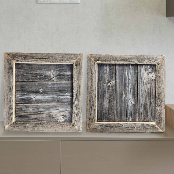 Framed Reclaimed Barn Wood Blank Sign - Rustic DIY Framed Decor (2-Pack)