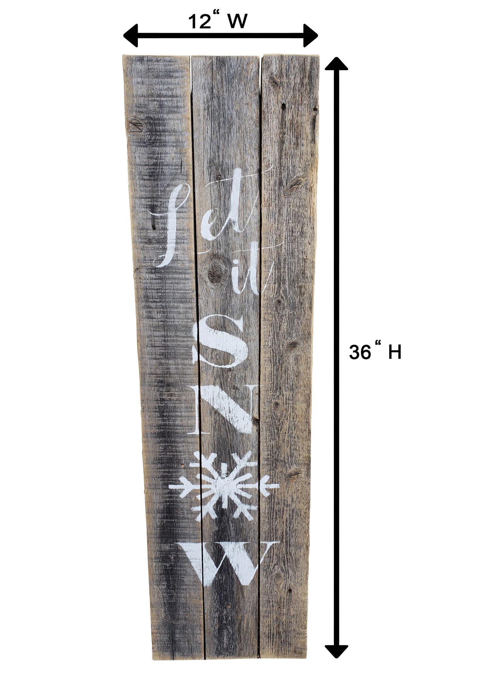 Let It Snow - Rustic Reclaimed Wood Sign - Christmas Holiday Decor for ...