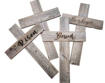 Rustic Reclaimed Wood Cross, Christian Home Decor (Large)