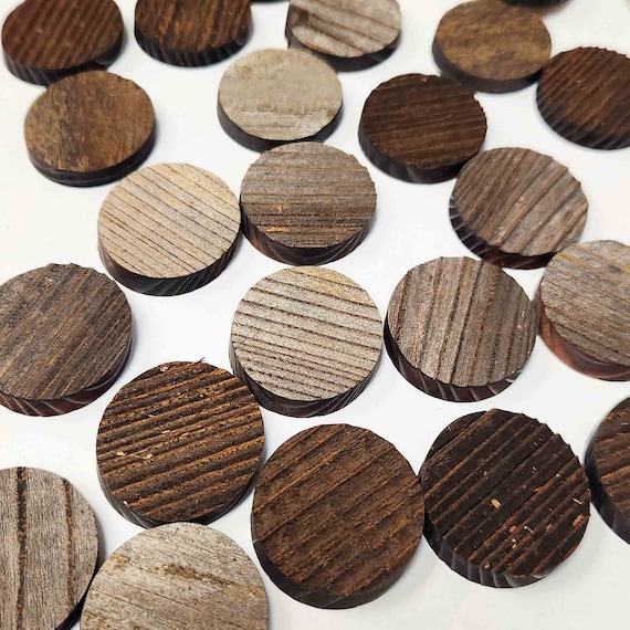 Rustic Reclaimed Wood Circles for Crafts and Projects 1.4 Diameter 1.4 Inch  