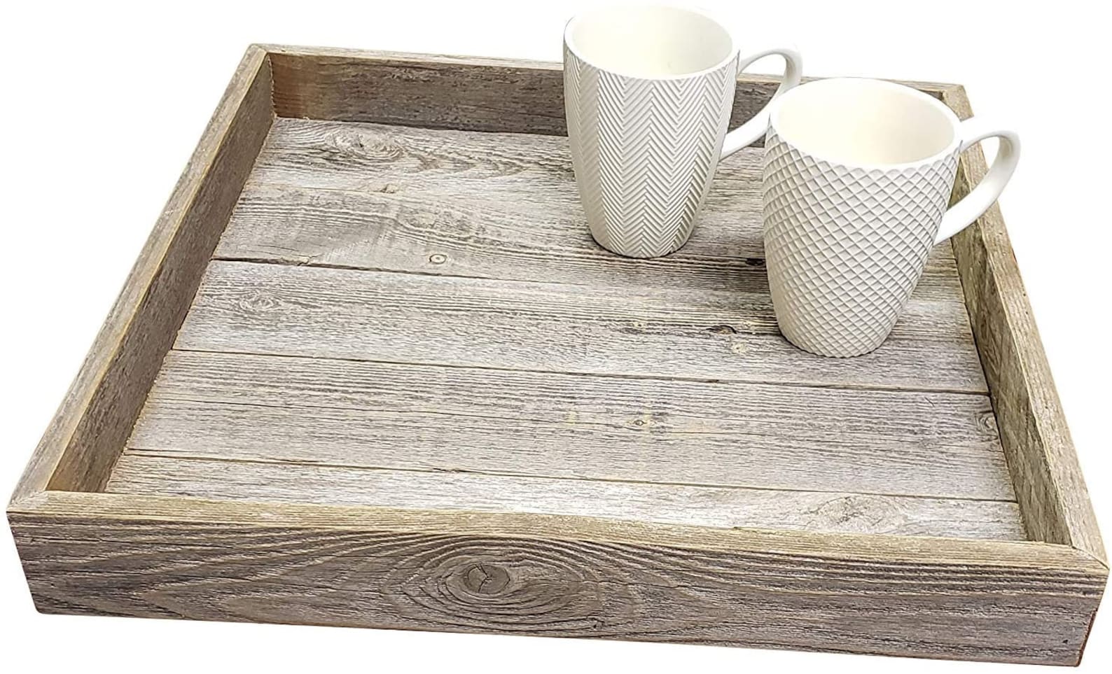 Ottoman Tray Made With Rustic Reclaimed Wood Large Square Etsy