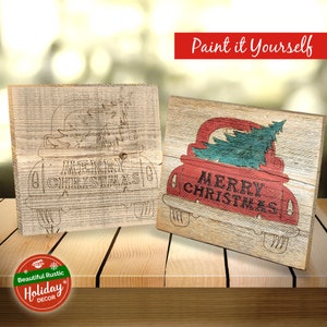Rockin&#39; Wood Paint Your own Rustic Holiday Signs - Set of 3 (Set of 3 - Square)