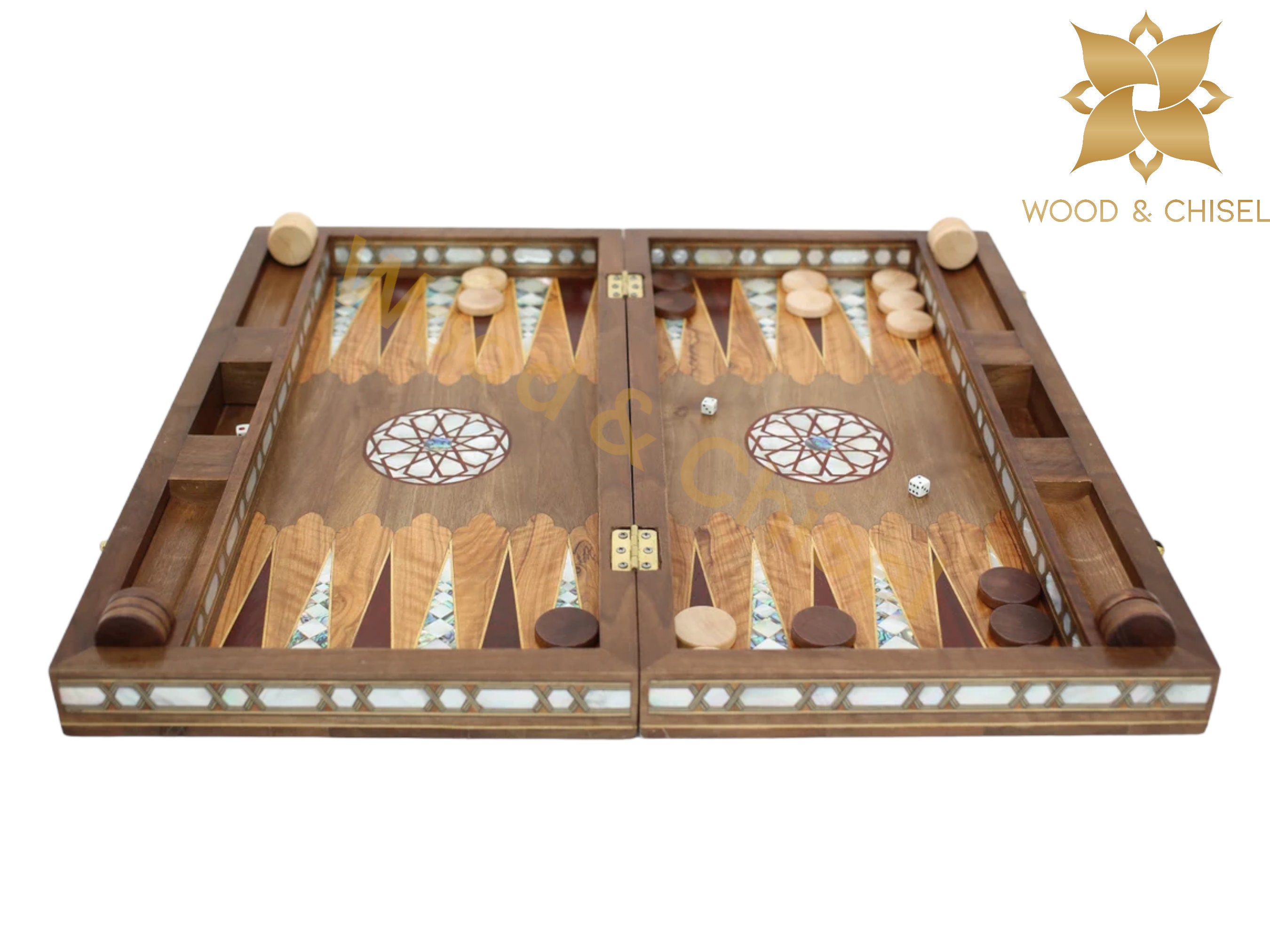 KASFDBMO Dés Nacrés Pour Backgammon – Acrylique, Deux Tailles (16 Et 22 Mm), Ensemble élégant Pour Jeux Et Fêtes, 40 G