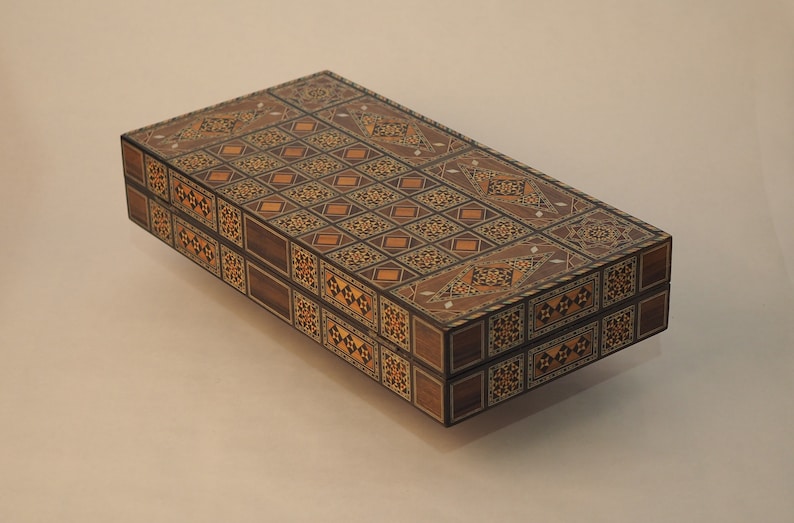 Backgammon-Mosaic-Syrian marquetry--High quality-mosaic Chess board
