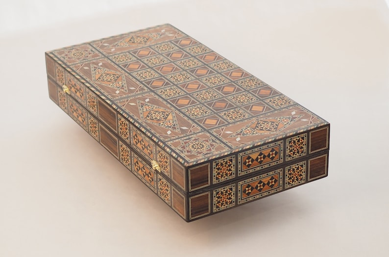 Backgammon-Mosaic-Syrian marquetry--High quality-mosaic Chess board
