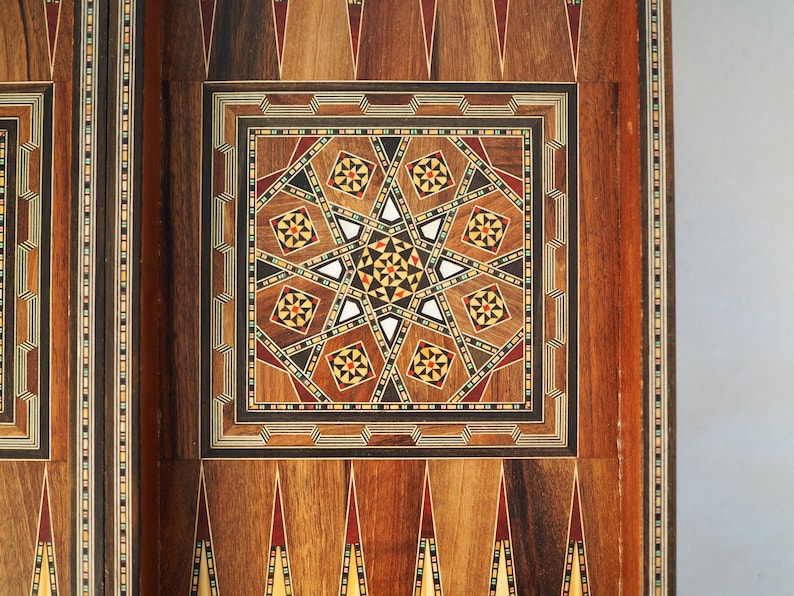 Backgammon-Mosaic-Syrian marquetry--High quality-mosaic Chess board