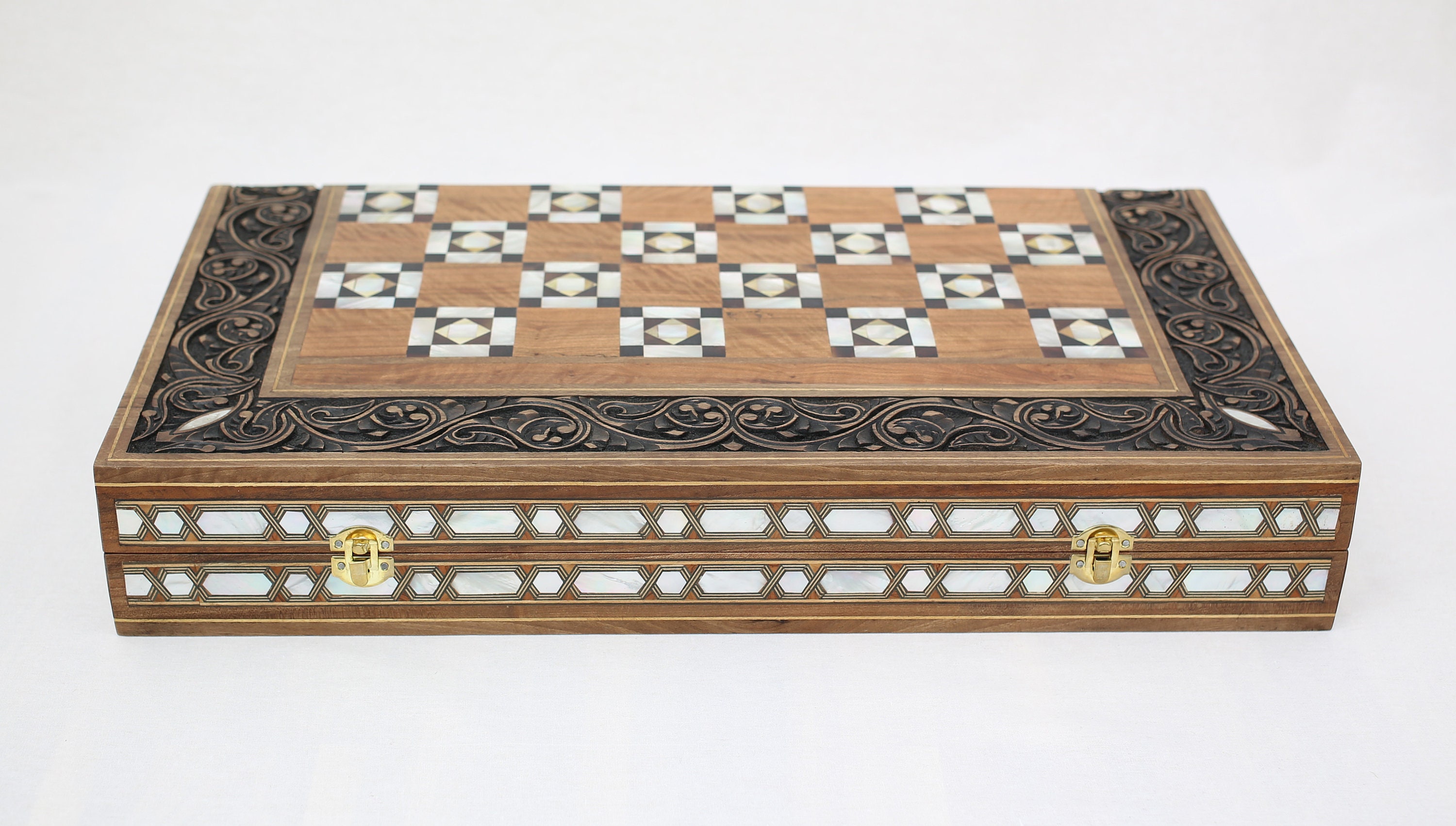 Backgammon mit Perlmutt-Intarsien Backgammon-Premium | Etsy