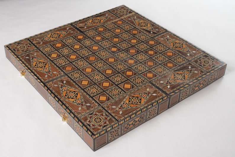 Backgammon-Mosaic-Syrian marquetry--High quality-mosaic Chess board