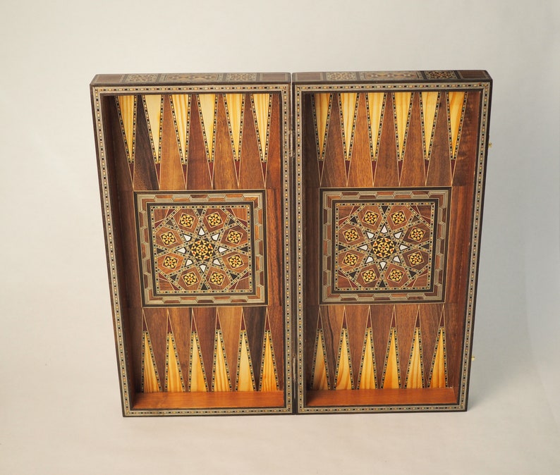 Backgammon-Mosaic-Syrian marquetry--High quality-mosaic Chess board