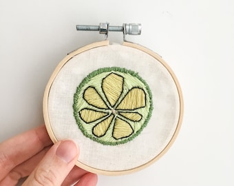 Mini Citrus Embroidery 4 (Lime)