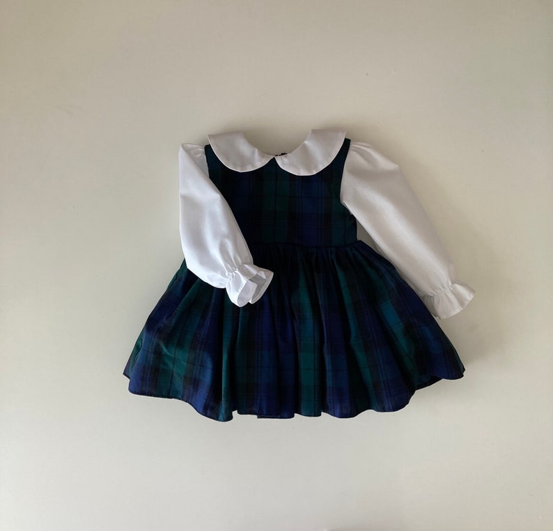 Robe tartan rouge-Robe bébé-Robe rouge-Robe tartan bleue-Robe fille-Robe nouveau-né-Robe d'anniversaire-Vêtements fille-Robe enfant en bas âge-Robe d'été Black Watch Tartan