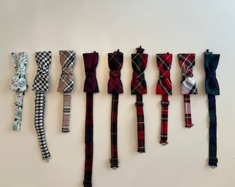 Plaid Bow Tie-Tartan Bow Tie-Boys Bow Tie-Mens Bow Tie-Red Bow Tie-Navy Bow Tie-Adjustable Bow Tie-Black Bow Tie-Stone Bow Tie-White Bow Tie