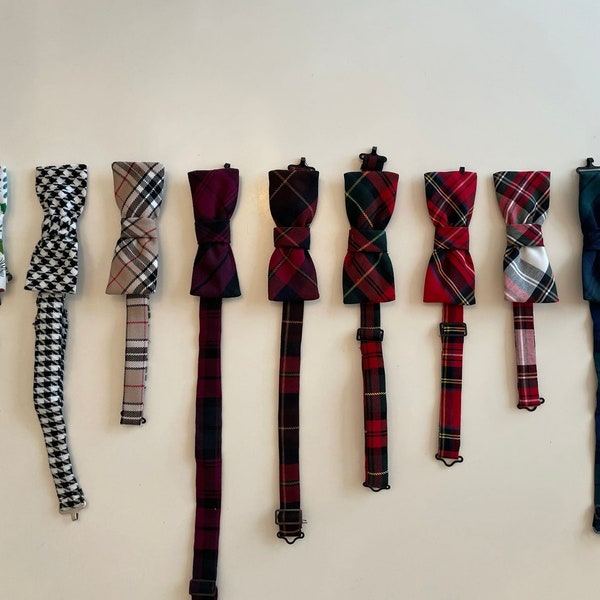 Plaid Bow Tie-Tartan Bow Tie-Boys Bow Tie-Mens Bow Tie-Red Bow Tie-Navy Bow Tie-Adjustable Bow Tie-Black Bow Tie-Stone Bow Tie-White Bow Tie