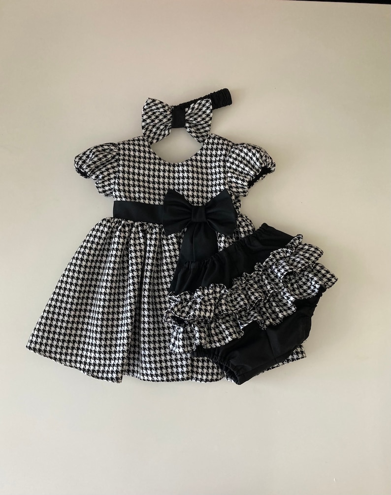 Black & White party dress-Baby dress-Spring dress-Summer dress-Girls dress-Toddler dress-Birthday dress-Xmas Baby dress-1st Birthday dress image 5