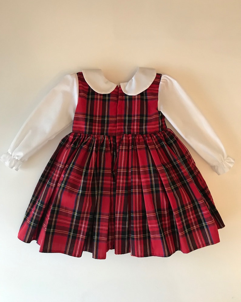 Robe tartan rouge-Robe bébé-Robe rouge-Robe tartan bleue-Robe fille-Robe nouveau-né-Robe d'anniversaire-Vêtements fille-Robe enfant en bas âge-Robe d'été image 5