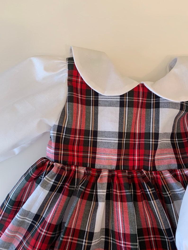 Robe tartan rouge-Robe bébé-Robe rouge-Robe tartan bleue-Robe fille-Robe nouveau-né-Robe d'anniversaire-Vêtements fille-Robe enfant en bas âge-Robe d'été image 7