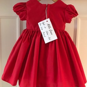 Red & Tartan Party Dress-baby Dress-red Dress-tartan Dress-girls Dress ...