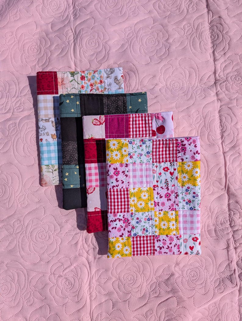 Patchwork Quilted Paperback Book Sleeve image 1