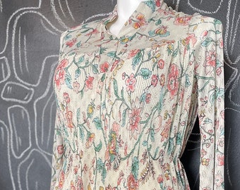 Vintage. Sheer floral top dress. Vintage dress. Dresses under 25. Gifts under 25. Womens clothing. Dresses. Floral.