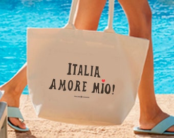 Italia Amore Mio Tote Bag: Fairtrade Cotton Canvas Travel Bag
