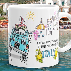 Mug An Italian Summer, Italy mug, Italy beach, Italy lovers, Fiat 500, Italian Riviera, Italy traveller, Italy, Italy quote, Amalfi Coast