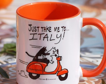 Mug Vespa Cats | Funny cats, Vintage Vespa, Italian cats, Just take me to Italy, Italy gift, Italy souvenir, Italian wedding, Italy vacation