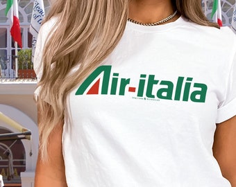 T Shirt AIR ITALIA, Italy retro, Italy travel, Italy vacay, Italian Holiday, Italian Airline design