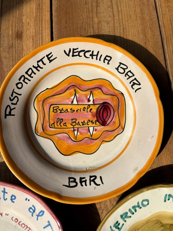 Buon Ricordo イタリア絵皿 Bari ブオンリコルド 絵皿 Ristrante