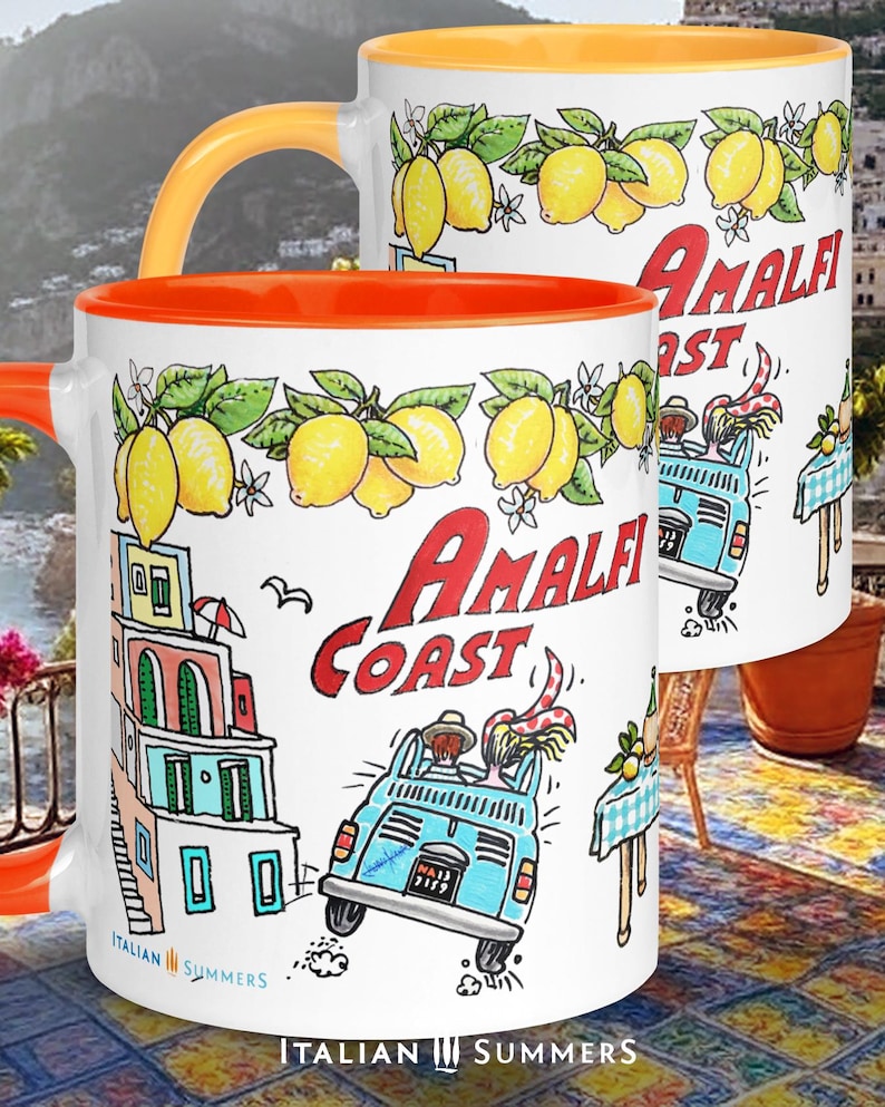 Amalfi Coast Mug: Italy Souvenir with Sorrento Lemons image 6