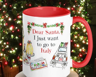 Italy Christmas Mug: Dear Santa, Italian Holiday Wish (15Oz.)