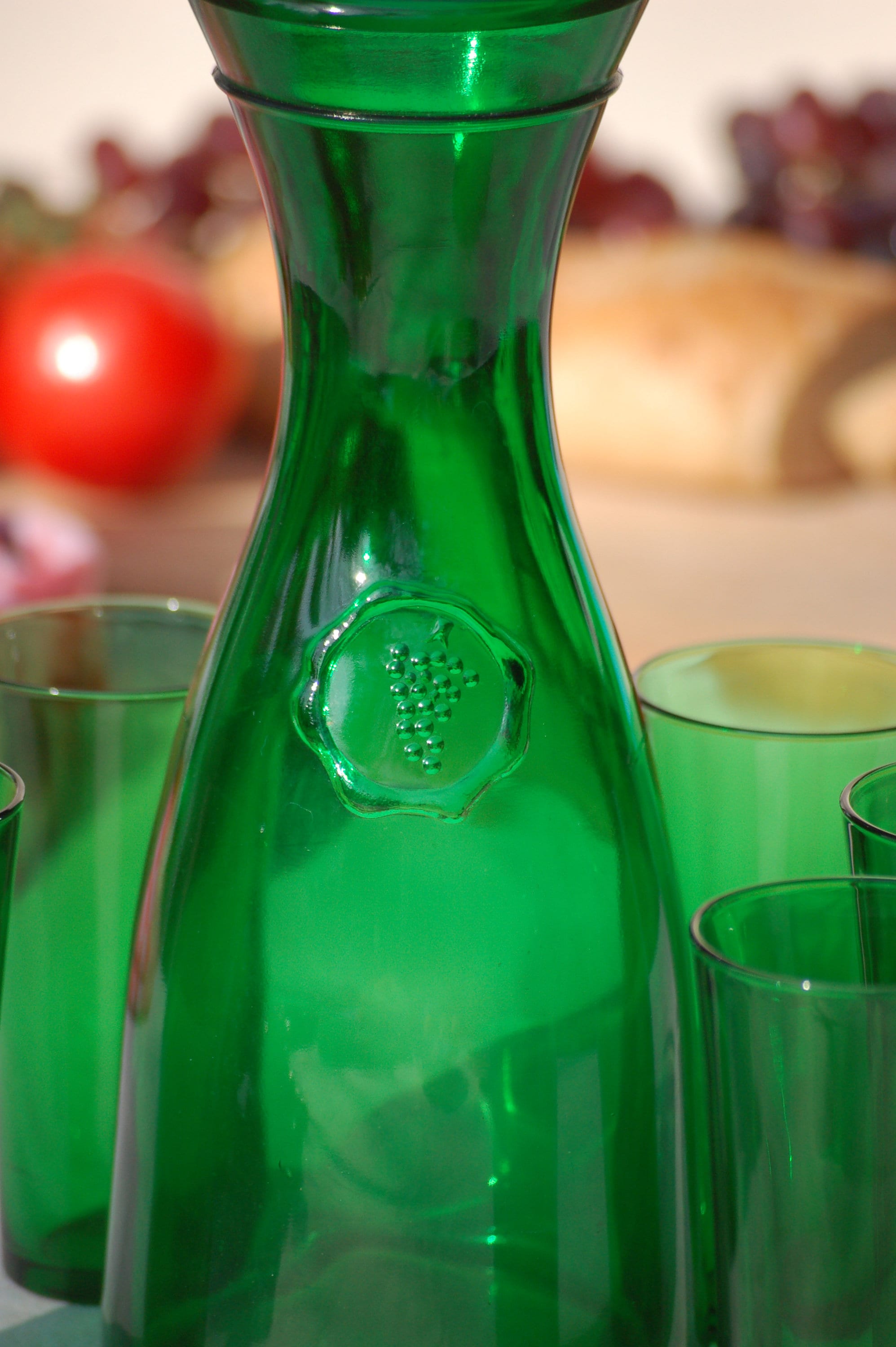 Small Glass Carafe - Green - Home All