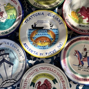 Italian Vintage restaurant plates, Italian Buon Ricordo NEW IN 03.07.25 /5,  Italy Gift, Vietri  ceramic,  Italian, Italian table setting