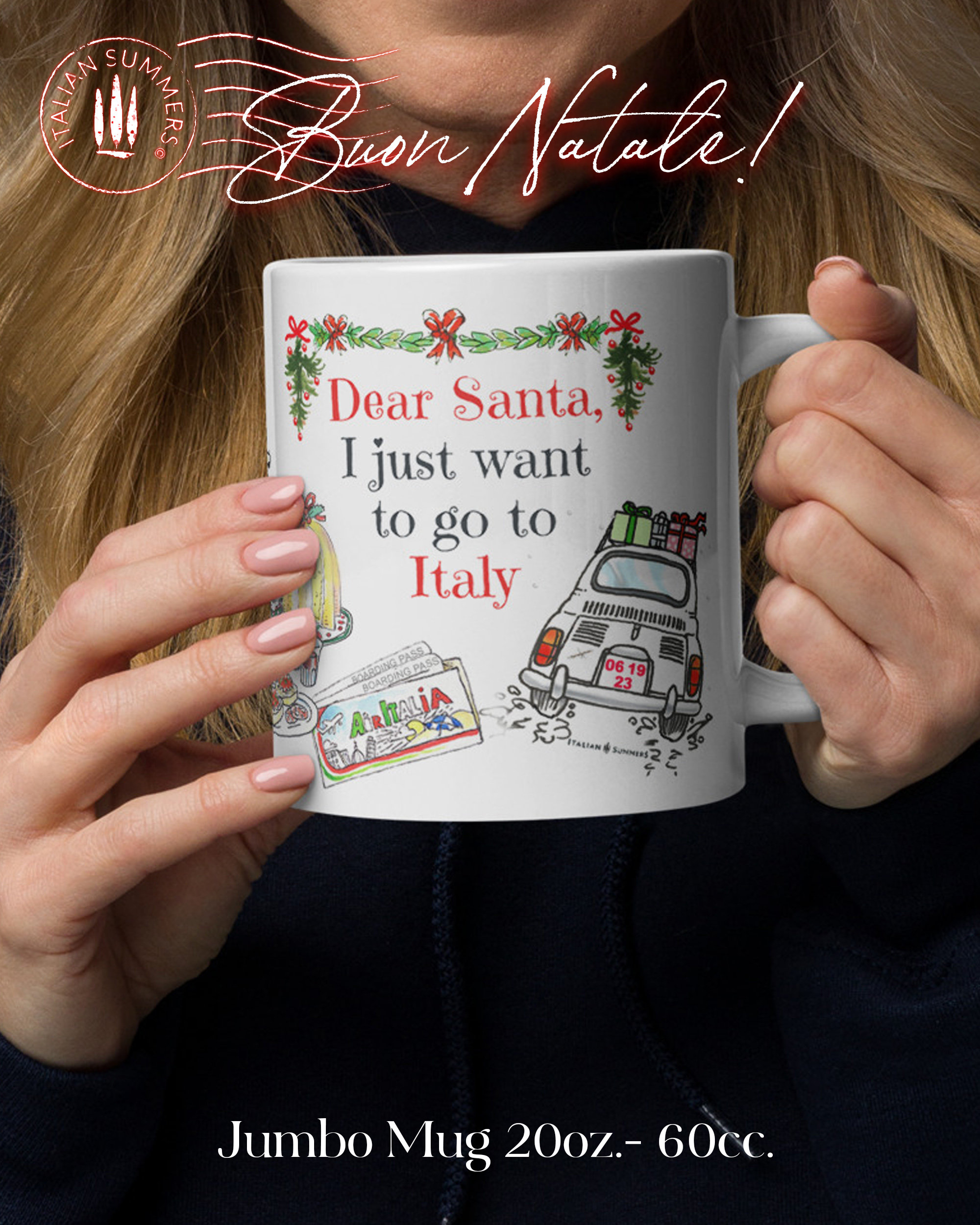 Italian Christmas mug I just want to go to Italy, Italy Xmas mug, Ital –  Italian Summers