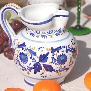 Vintage Deruta-karaf: handgeschilderde Italiaanse keramische karaf