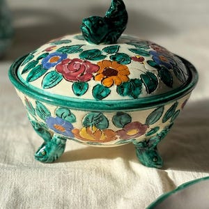 Vintage Cerart Keramik bonbonniere: Italienisches Neobarock-Design l Bombonniere, Monte Carlo