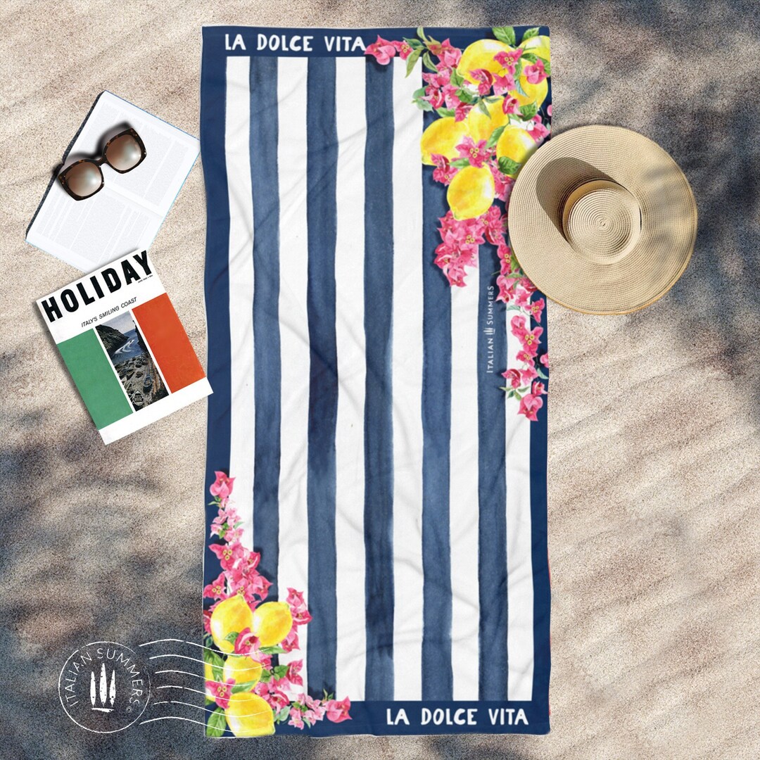 Beach Towel ITALIAN RIVIERA Italy Beach Towel Italian Tiles Etsy
