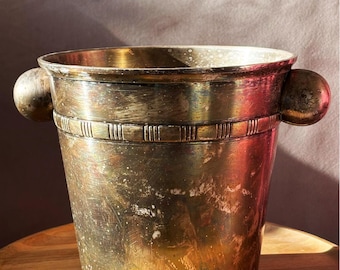 Antique 1920s-30s Art Deco silver plated Champagne chiller, a century of charm.