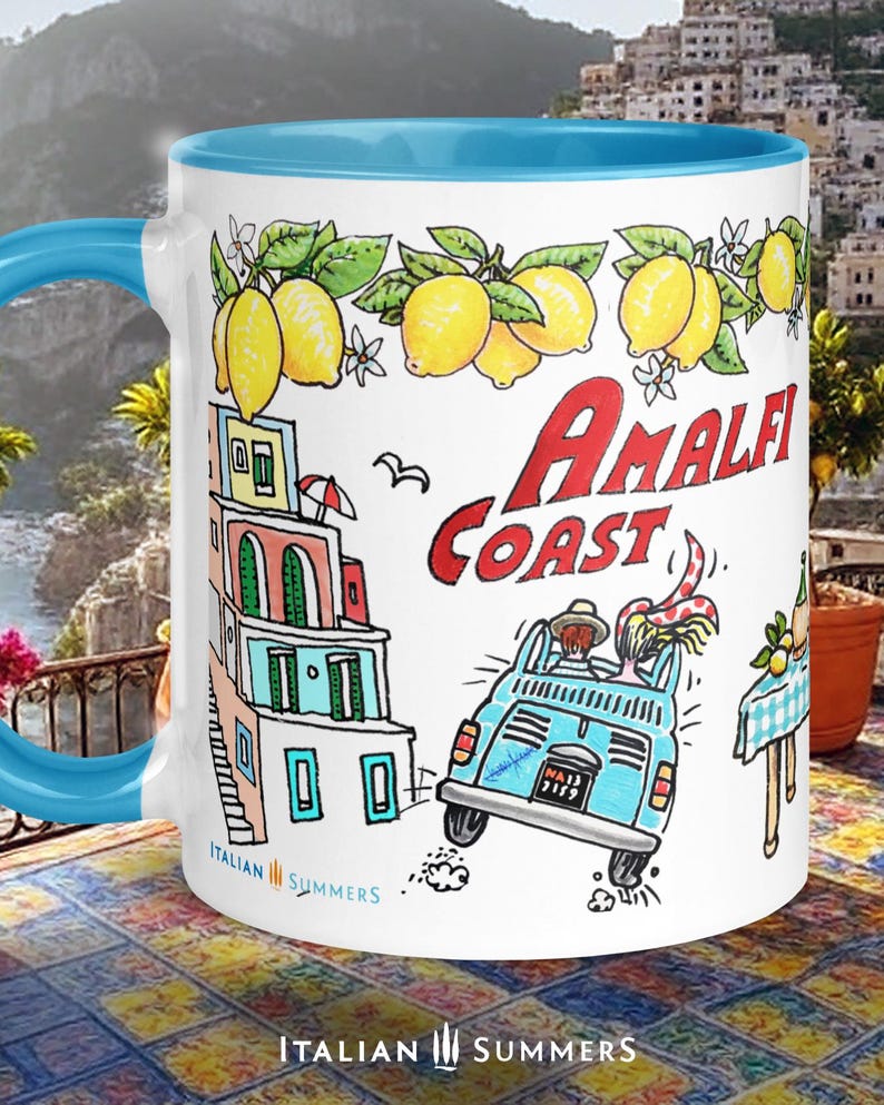 Amalfi Coast Mug: Italy Souvenir with Sorrento Lemons image 7
