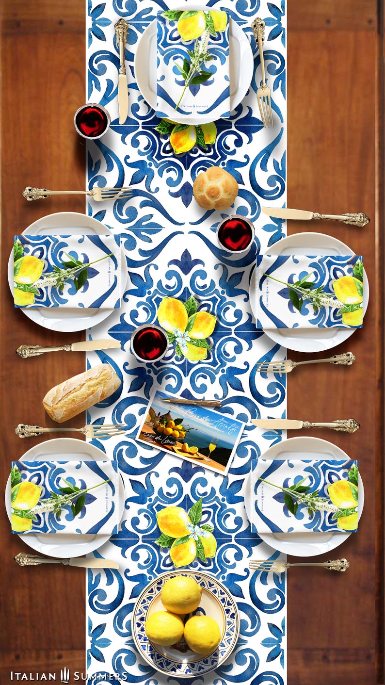 Italian Summers Amalfi Coast Table Runner