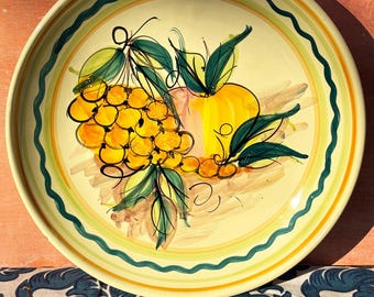 Large Sicilian ceramic serving platter maiolica traditional wall hanger decorative Italian