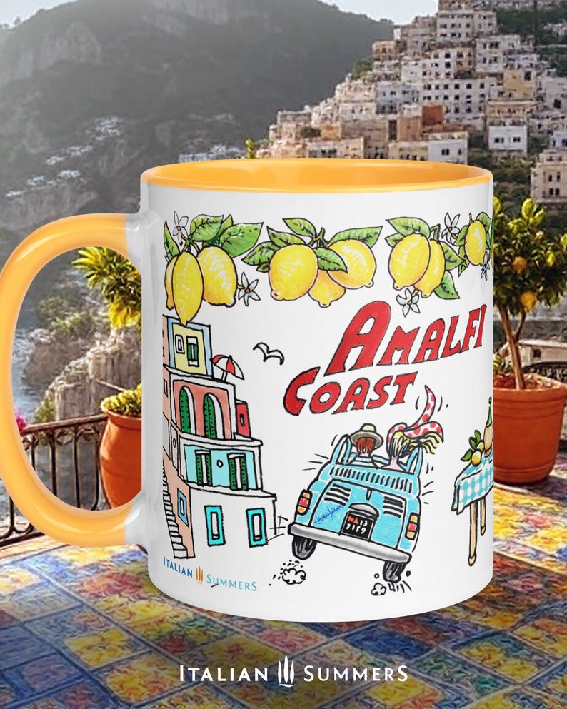 Amalfi Coast Mug: Italy Souvenir with Sorrento Lemons image 5