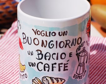 Buongiorno mug | Italy mug, Italian coffee mug, Italy gift, Italy souvenir, Italy gift, customize your mug, Italian wedding gift, Italy