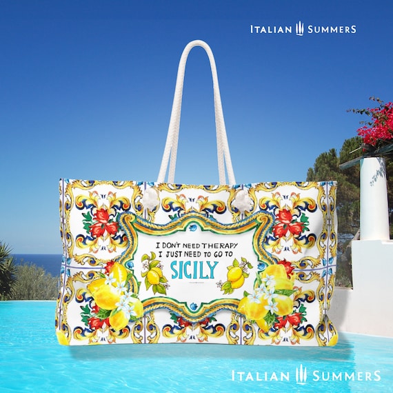 The Take Me to Italy Straw Beach Bag